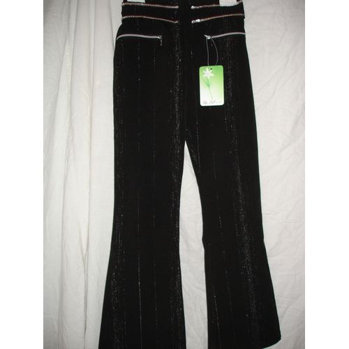 Pantalon Noir Fil Argenté Et Ceinture À Paillettes (12 Ans)