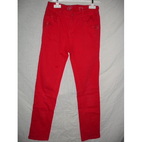 Jean Slim Strech Rouge "Miss Papillon" 10 Ans