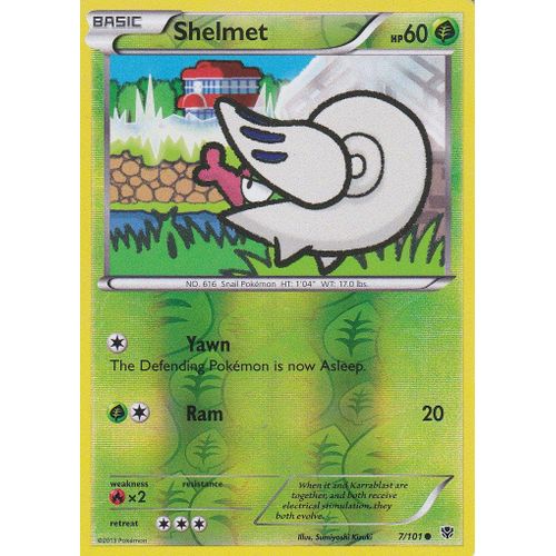 Carte Pokemon - Shelmet - 7/101 - Reverse - Explosion Plasma - Version Anglaise -