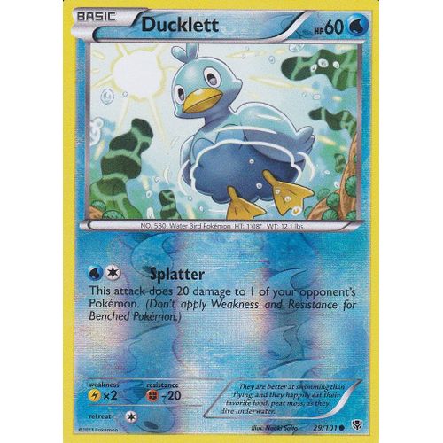 Carte Pokemon - Ducklett - 29/101 - Reverse - Explosion Plasma - Version Anglaise -
