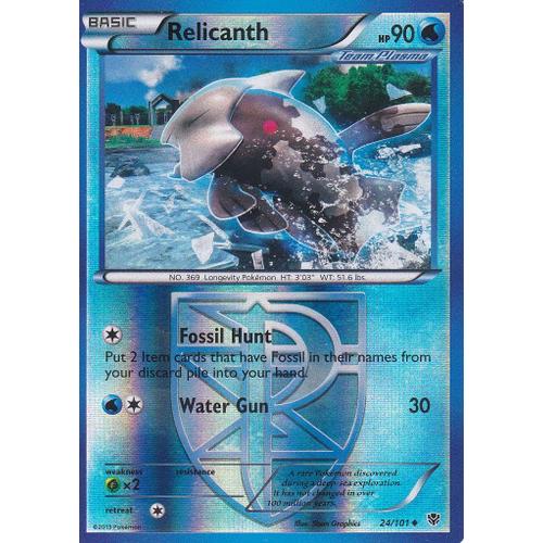 Carte Pokemon - Relicanth - 24/101 - Reverse - Explosion Plasma - Version Anglaise -