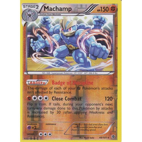 Carte Pokemon - Machamp - 49/101 - Holo Reverse - Explosion Plasma - Version Anglaise -