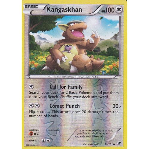 Carte Pokemon - Kangaskhan - 71/101 - Reverse - Explosion Plasma - Version Anglaise -