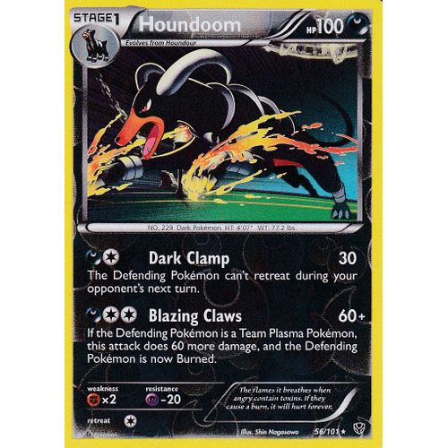 Carte Pokemon - Houndoom - 56/101 - Holo Reverse - Explosion Plasma - Version Anglaise -