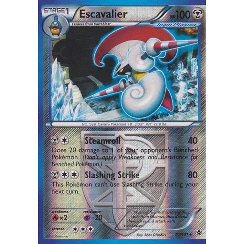 Carte Pokemon - Escavalier - 61/101 - Holo Reverse - Explosion Plasma - Version Anglaise -