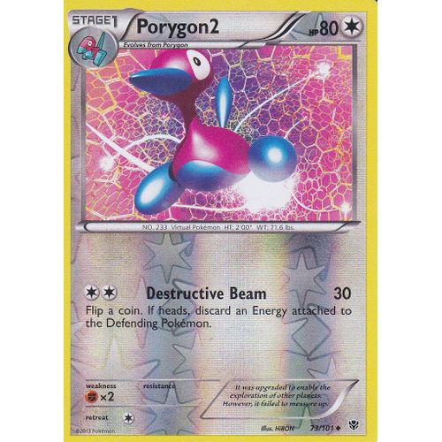 Carte Pokemon - Porygon 2 - 73/101 - Reverse - Explosion Plasma  - Version Anglaise -