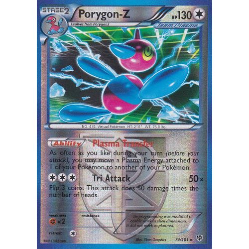 Carte Pokemon - Porygon-Z - 74/101 - Holo Reverse - Explosion Plasma - Version Anglaise -