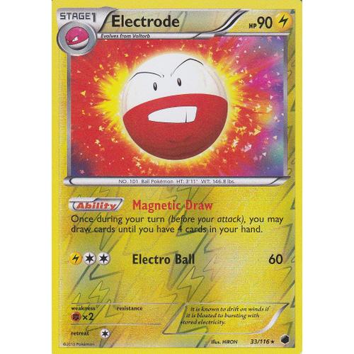 Carte Pokemon - Electrode - 33/116 - Holo Reverse - Glaciation Plasma - Version Anglaise -