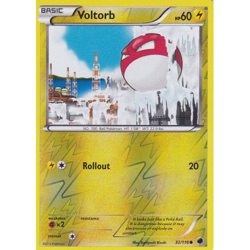 Carte Pokemon - Voltorb ( Voltorbe ) -32/116 - Reverse - Glaciation Plasma - Version Anglaise -