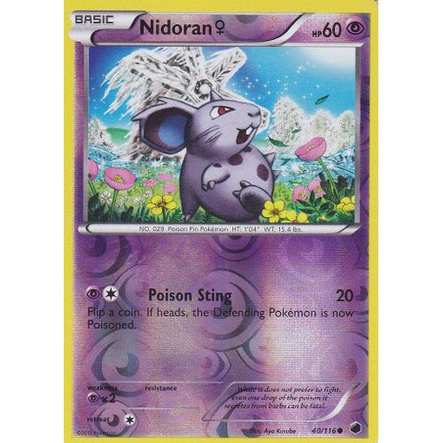 Carte Pokemon - Nidoran - 40/116 - Reverse - Glaciation Plasma - Version Anglaise -