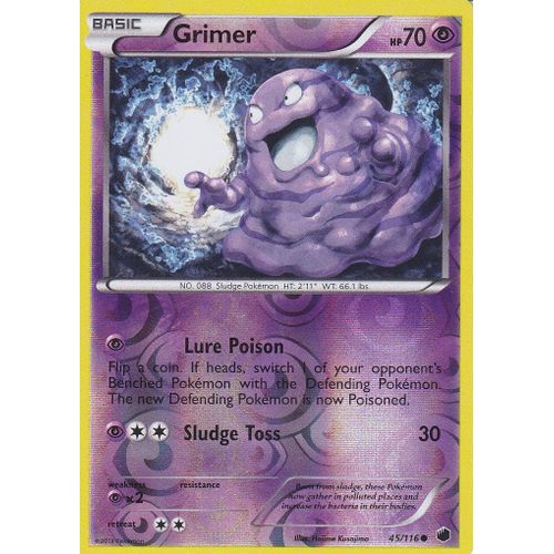 Carte Pokemon - Grimer ( Tadmorv ) - 45/116 - Reverse - Glaciation Plasma - Version Anglaise -