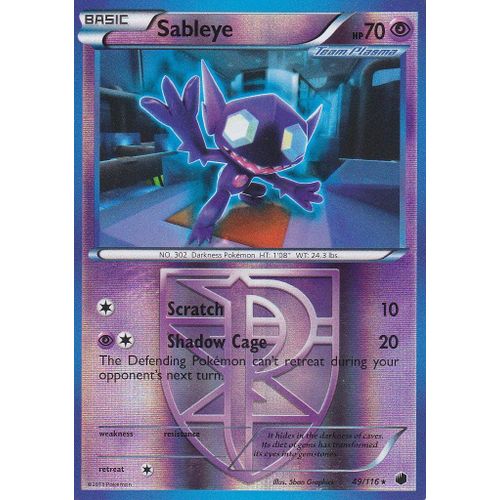 Carte Pokemon - Sableye ( Tenefix De Team Plasma ) - 49/116 - Glaciation Plasma - Version Anglaise -
