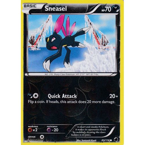 Carte Pokemon - Sneasel ( Farfuret ) - 65/116 - Reverse - Glaciation Plasma - Version Anglaise -