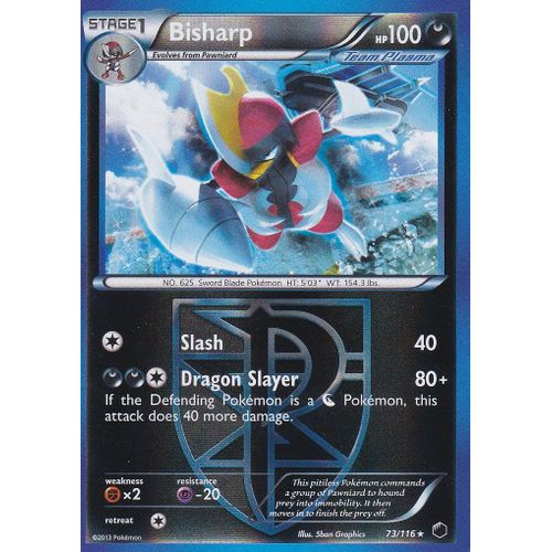 Carte Pokemon - Bisharp ( Scalproie De Team Plasma ) - 73/116 - Holo Reverse - Glaciation Plasma - Version Anglaise -