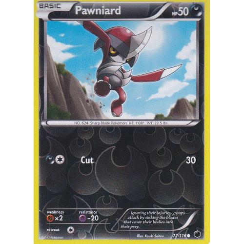 Carte Pokemon - Pawniard ( Scalpion ) -  72/116 - Reverse - Glaciation Plasma - Version Anglaise -