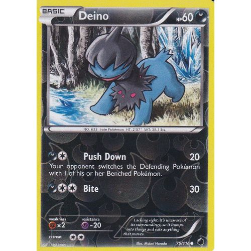 Carte Pokemon - Deino - ( Solochi ) - 75/116 - Reverse - Glaciation Plasma - Version Anglaise -