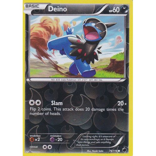 Carte Pokemon - Deino ( Solochi ) - 76/116 - Reverse - Glaciation Plasma - Version Anglaise -
