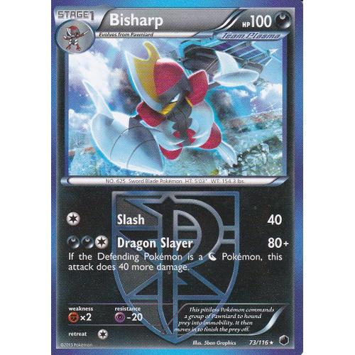 Carte Pokemon - Bisharp ( Scalproie De Team Plasma ) - 73/116 - Rare - Glaciation Plasma - Anglaise -