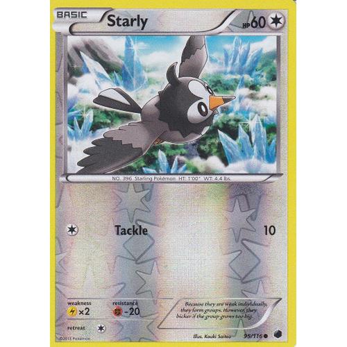 Carte Pokemon - Starly ( Etourmi ) - 95/116 - Reverse - Glaciation Plasma - Version Anglaise -