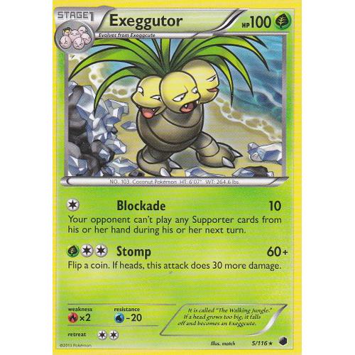 Carte Pokemon - Exeggutor ( Noadkoko ) - 5/116 - Rare - Glaciation Plasma - Anglaise -