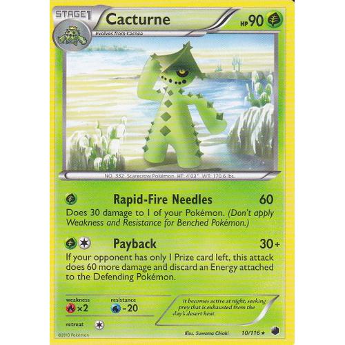 Carte Pokemon - Cacturne - 10/116 - Rare - Glaciation Plasma - Anglaise -