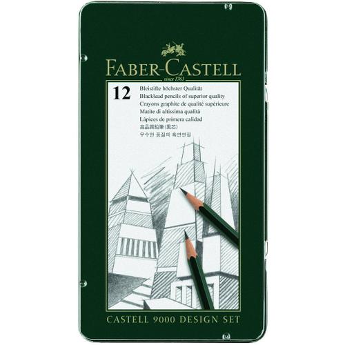 Faber Castell 119064 Set Design De 12 Crayons Graphite Castell 9000 Import Allemagne