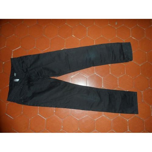 Pantalon Toile Coton Noir Okaïdi