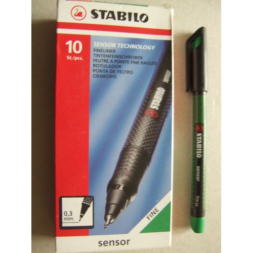 Stylo Feutre Stabilo Sensor 189/36  Boite De 10 Vert