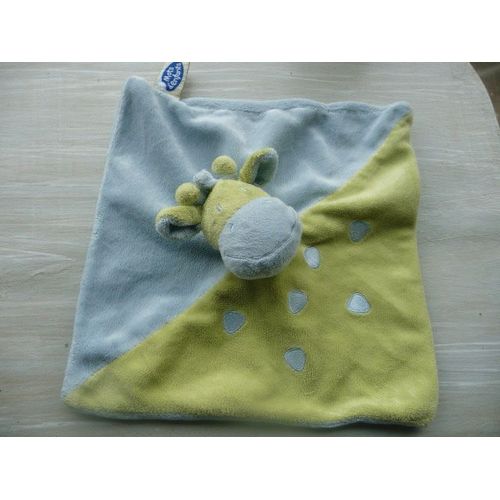 Doudou Plat Vache Bleu Et Vert Mots D'enfants