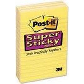 Notes Super Sticky Post-it, 102 x 152 mm, jaune jonquille , 75 feuilles  lignées