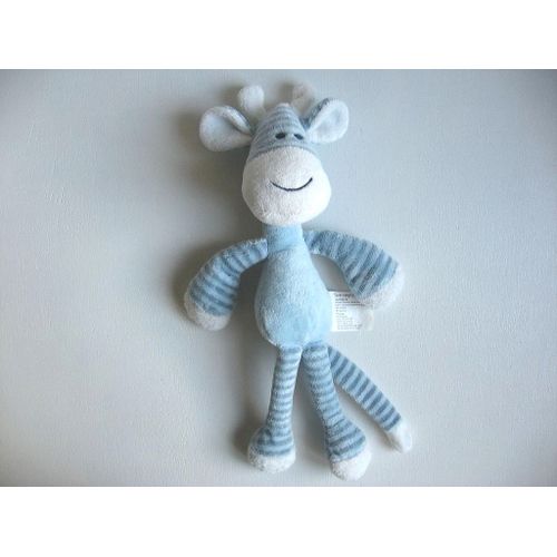 Doudou Girafe Bleu 30 Cm Tout Compte Fait Vache Zebre Cheval
