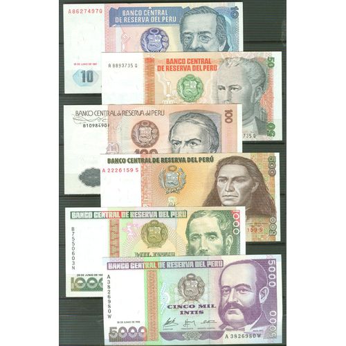 Perou. 1987/88. 6 Billets Neufs.