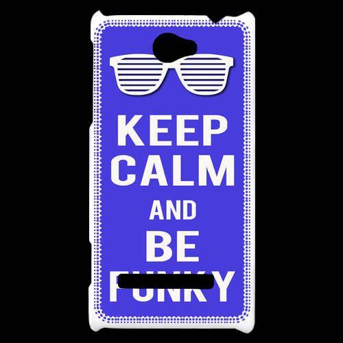 Coque  Htc Windows Phone 8s Keep Calm Funky Bleu
