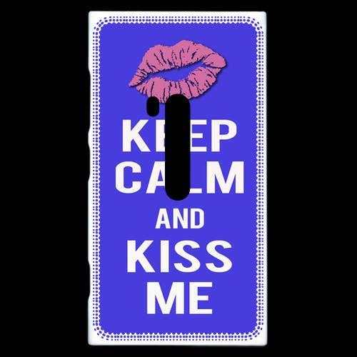 Coque  Nokia Lumia 920 Keep Calm Kiss Me Bleu