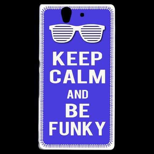 Coque  Sony Xperia Z Keep Calm Funky Bleu