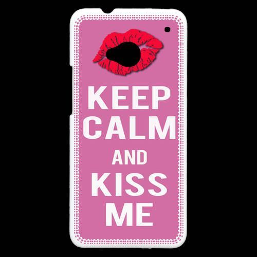 Coque  Htc One Keep Calm Kiss Me Rose