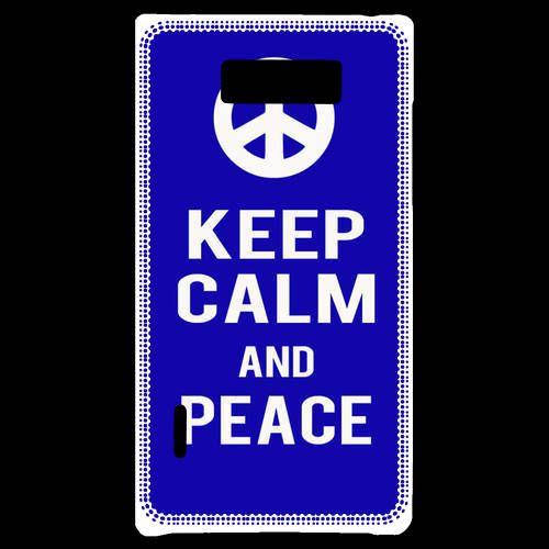 Coque  Lg Optimus L7 Keep Calm Peace Bleu