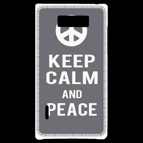 Coque  Lg Optimus L7 Keep Calm Peace Gris