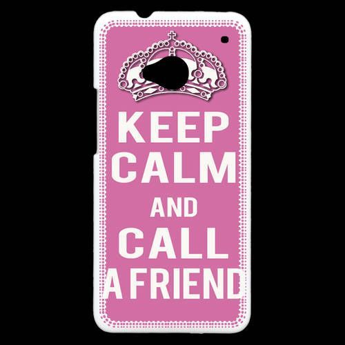 Coque  Htc One Keep Calm Call Rose