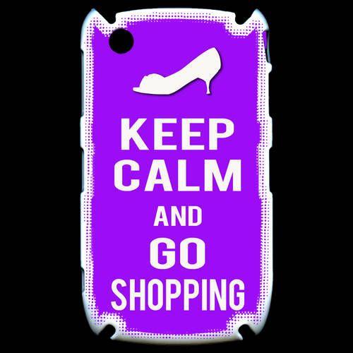 Coque  Blackberry 8520 Keep Calm Go Shopping Violet