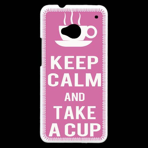 Coque  Htc One Keep Calm Take A Cup Rose