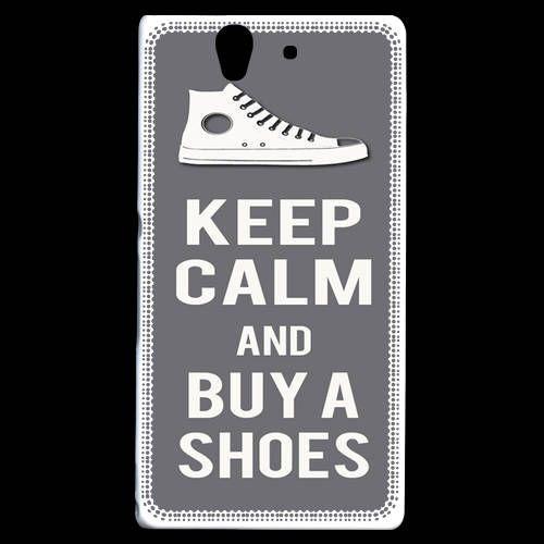 Coque  Sony Xperia Z Keep Calm Buy Shoes Gris