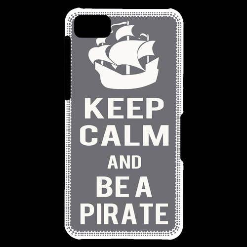 Coque  Blackberry Z10 Keep Calm Be A Pirate Gris