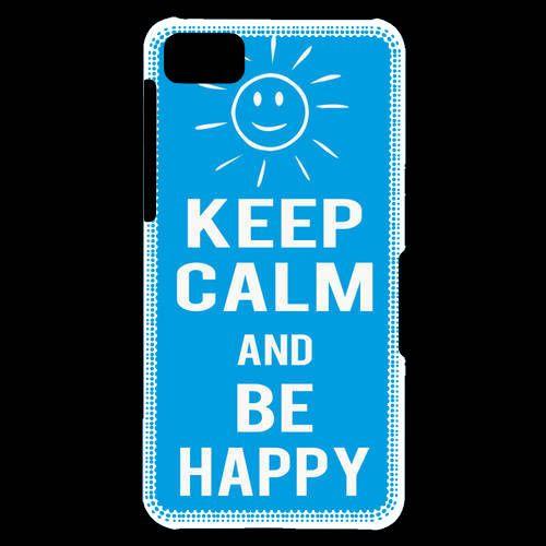 Coque  Blackberry Z10 Keep Calm Be Happy Cyan