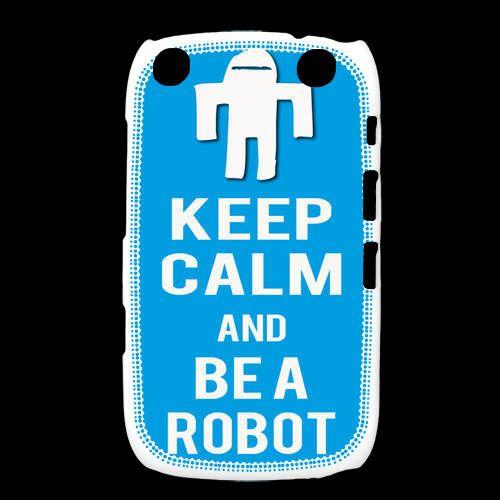 Coque  Blackberry Curve 9320 Keep Calm Be A Robot Cyan