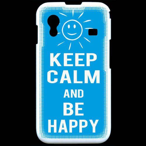 Coque  Samsung Ace S5830 Keep Calm Be Happy Cyan