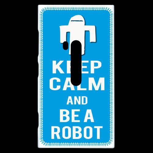 Coque  Nokia Lumia 920 Keep Calm Be A Robot Cyan