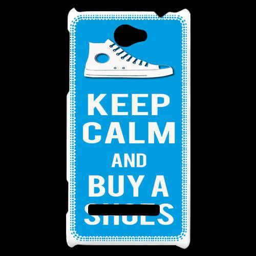 Coque  Htc Windows Phone 8s Keep Calm Buy Shoes Cyan