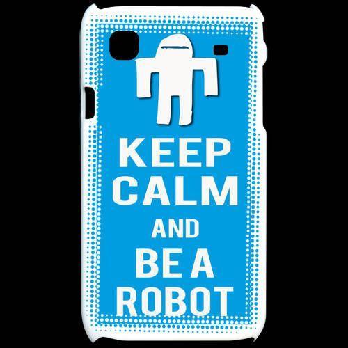 Coque  Samsung Galaxy S Keep Calm Be A Robot Cyan