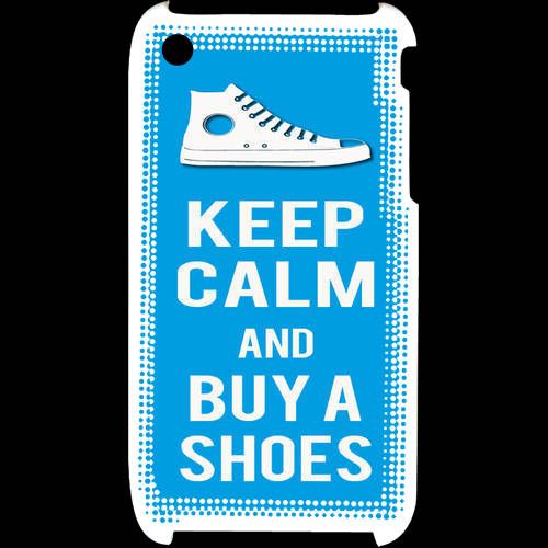 Coque  Iphone 3g / 3gs Keep Calm Buy Shoes Cyan